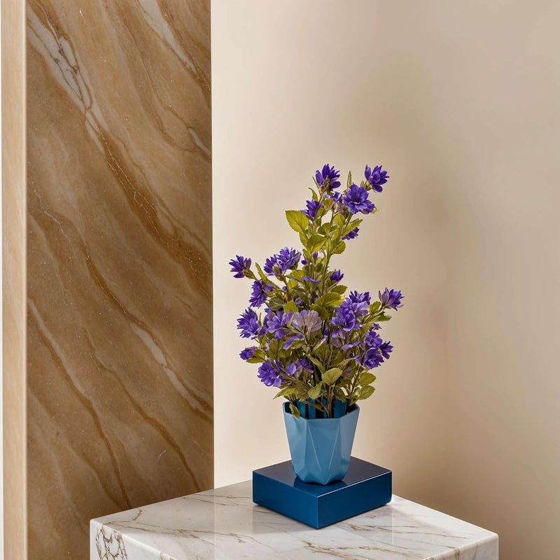 Ostaaent27 Wild Artificial Flower Plants with Cute Hexa Pot Faux Flower Plant for Home Office Dcor Tabletop and Desk Decoration Artificial Flower for Balcony Indoor Dcor RVAP2 - Image 2