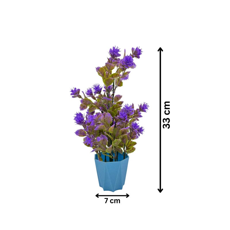 Ostaaent27 Wild Artificial Flower Plants with Cute Hexa Pot Faux Flower Plant for Home Office Dcor Tabletop and Desk Decoration Artificial Flower for Balcony Indoor Dcor RVAP2 - Image 5