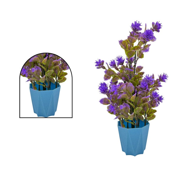 Ostaaent27 Wild Artificial Flower Plants with Cute Hexa Pot Faux Flower Plant for Home Office Dcor Tabletop and Desk Decoration Artificial Flower for Balcony Indoor Dcor RVAP2 - Image 4