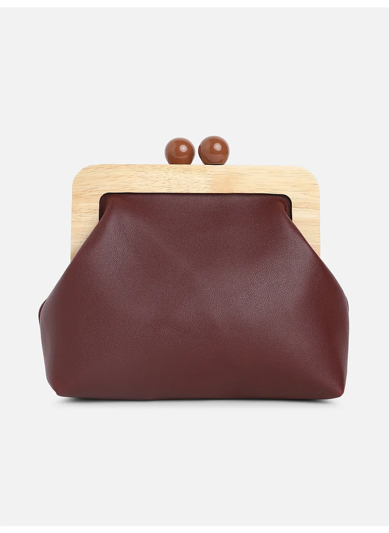 Haute Sauce Brown Solid Vegan Leather Handbag
