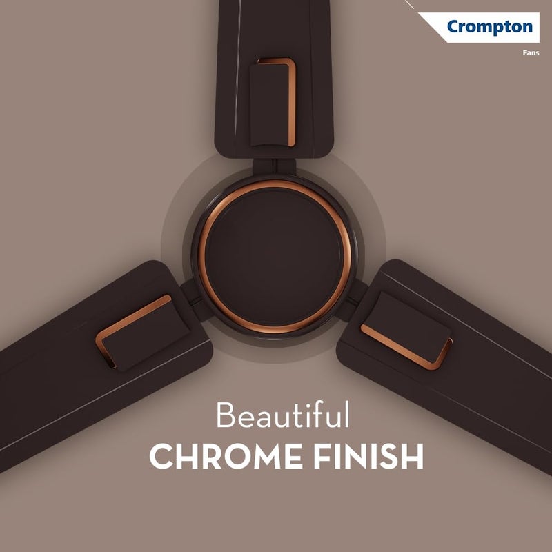 Crompton Crompton SUREBREEZE LERONE 1200 mm 48 inch Ceiling Fan Smoked Brown Star rated energy efficient fans  - Image 3