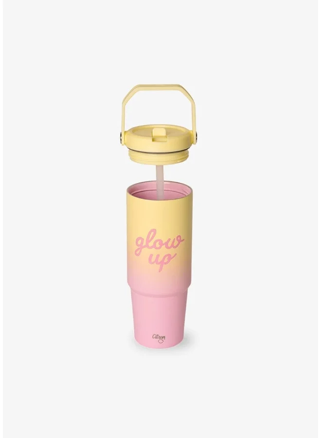Citron Citron - Glow Up Stainless Steel Insulated Kids Tumbler - Pink Yellow - 900 ml