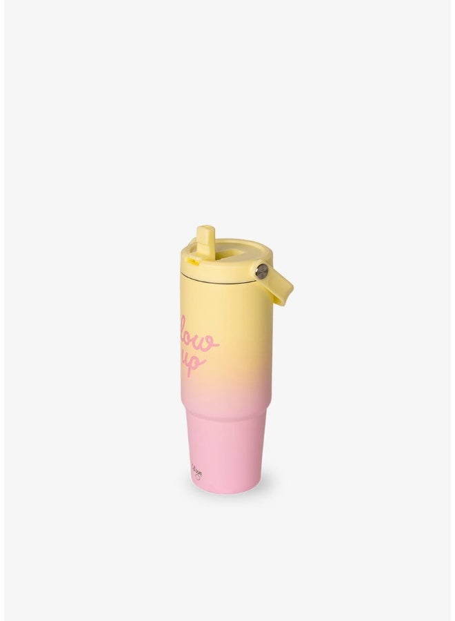 Citron - Glow Up Stainless Steel Insulated Tumbler - Pink Yellow - 900 ml - Image 4