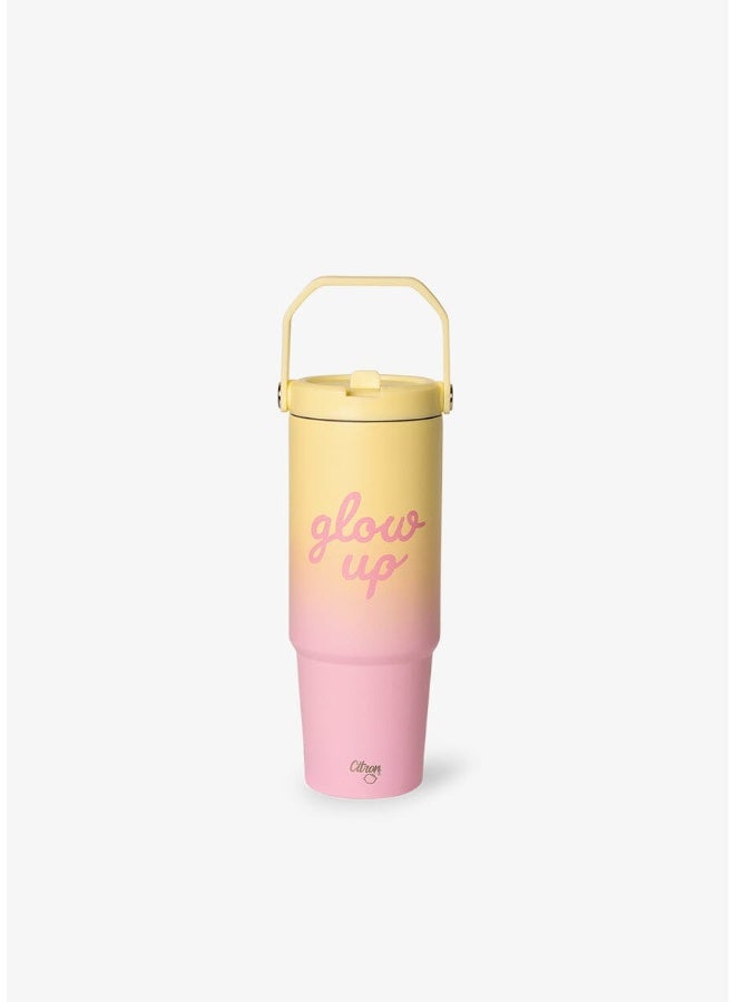 Citron - Glow Up Stainless Steel Insulated Tumbler - Pink Yellow - 900 ml - Image 1