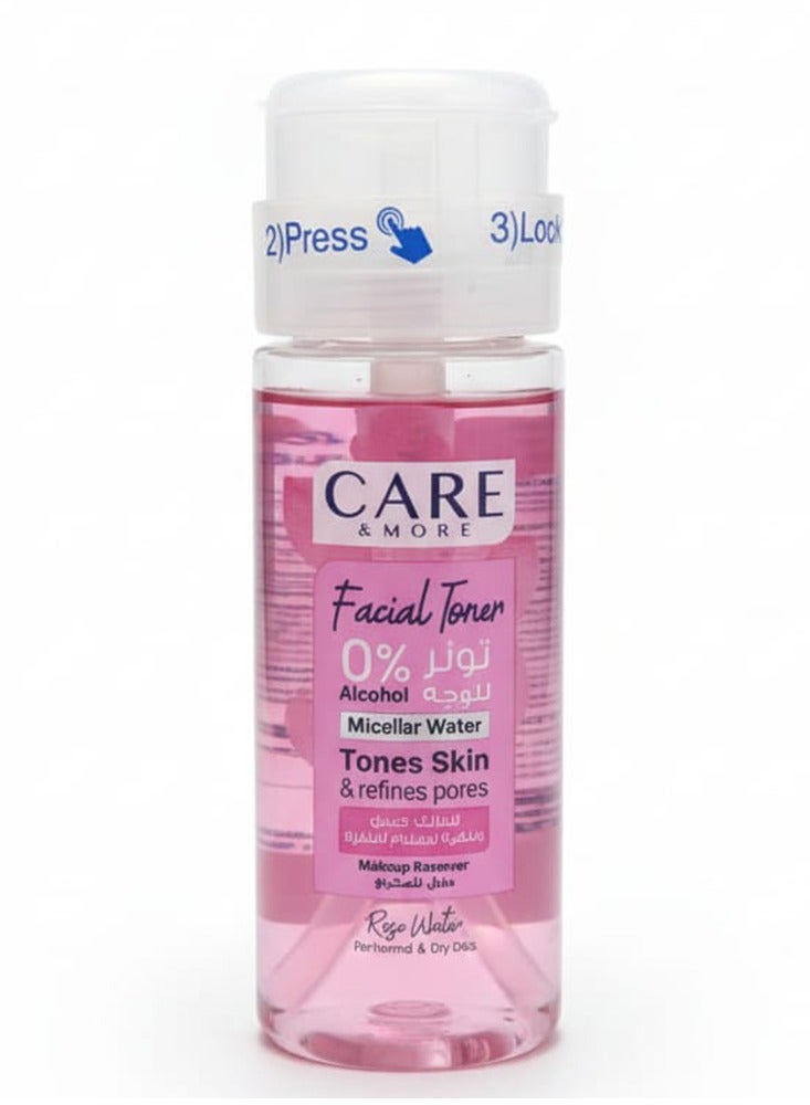 Facial Toner with Rose Water 150ML, Micellar Water for Deep Cleansing and Makeup Removal, Alcohol Free, Hydrating Toner, Tones Skin , Refines Pores and Refreshing  Mattifying for Normal and Dry Skin