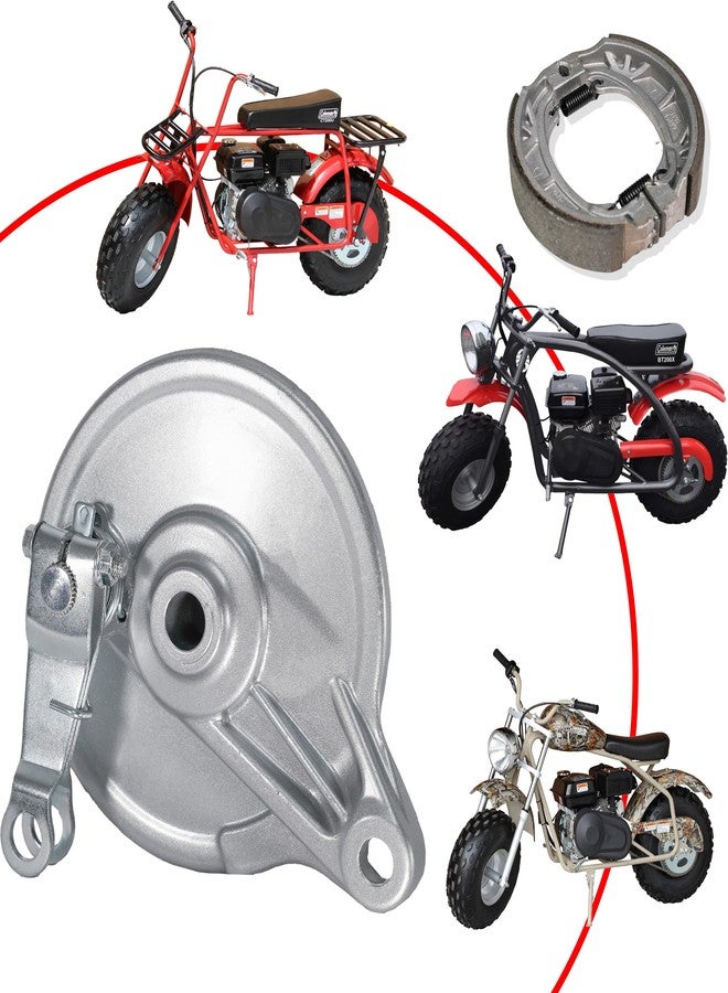 JMCHstore Rear Drum Brake Cover Shoe Kit w/Chain Tensioner for Coleman CT200U BT200X CT200UEX 196cc Hisun 200-3 200-7, Axis M200 Mini bike - Image 2