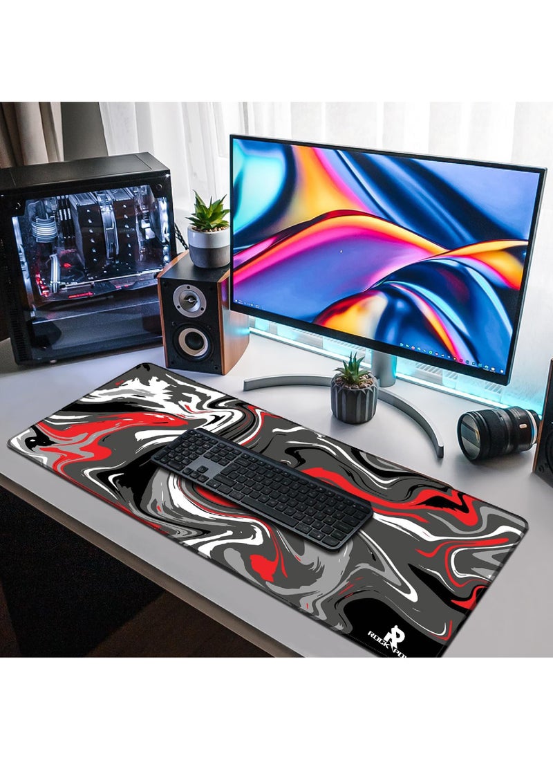 Rock Pow - Extend Large Gaming Mouse Pad Anti-Skid Mousepad Large Keyboard Mouse Pad Desk Mat with Stitched Edges 800 * 300 * 3mm - Image 1