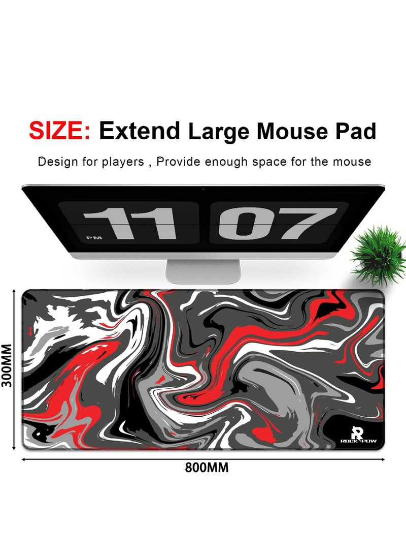 Rock Pow - Extend Large Gaming Mouse Pad Anti-Skid Mousepad Large Keyboard Mouse Pad Desk Mat with Stitched Edges 800 * 300 * 3mm - Image 1