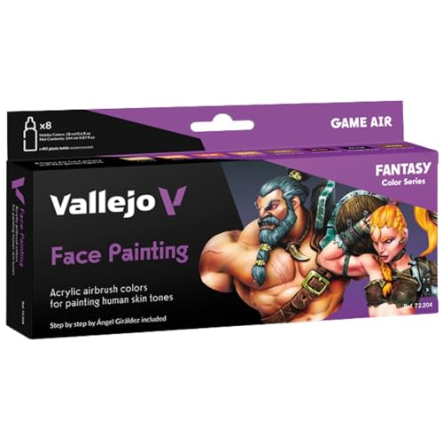 Vallejo - Face Painting Set | Game Air | Fantasy Color Series Miniature Model Kit to Create Realistic Tones and a Professional Approach | 8 Bottles x 18 ml. (0.60 fl.oz) - Image 1
