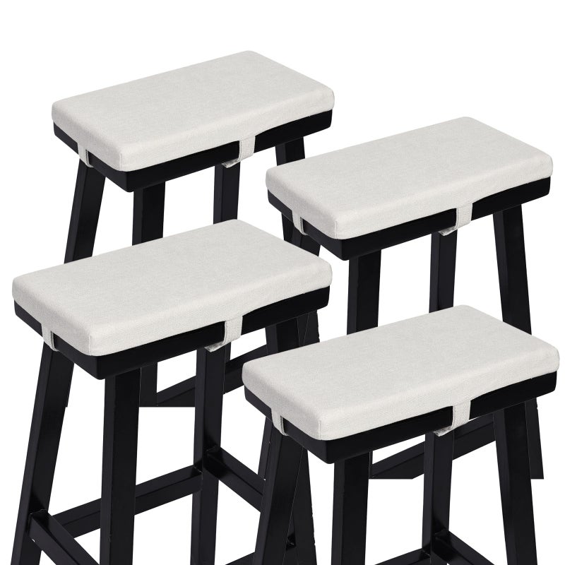 BAIBU baibu Set of 4 White Rectangle Bar Stool Cushions NonSlip 18x95x15in Polyester Foam Machine Washable 