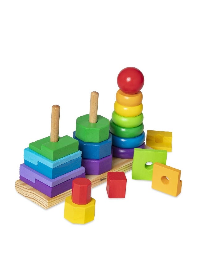 Melissa & Doug Geometric Stacker Toddler Toy Set