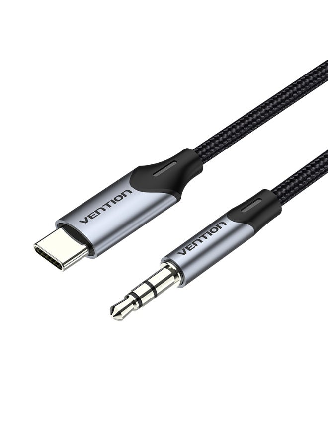 VENTION USB-C Male to 3.5MM Male Cable 1.5M Gray Aluminum Alloy Type Model # BGKHG - Image 1