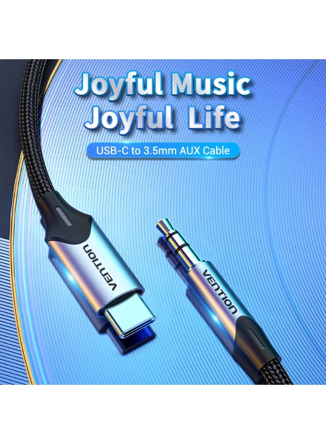 VENTION USB-C Male to 3.5MM Male Cable 1.5M Gray Aluminum Alloy Type Model # BGKHG - Image 2