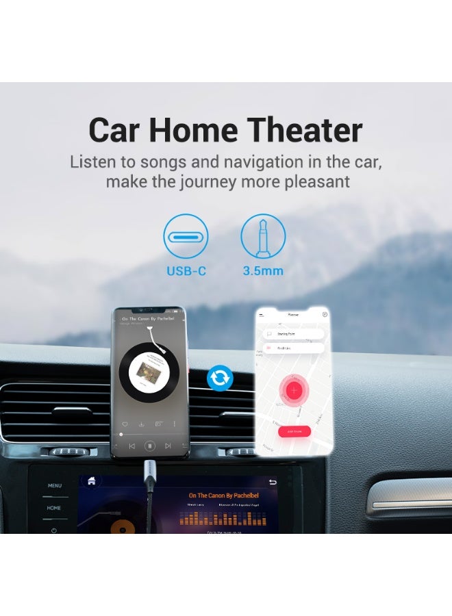 VENTION USB-C Male to 3.5MM Male Cable 1.5M Gray Aluminum Alloy Type Model # BGKHG - Image 3