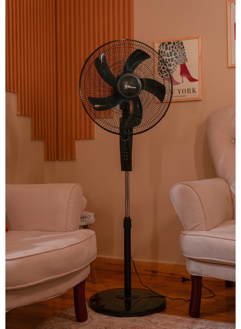 بنجوين Cool spin stand fan 5 blades 18 inch black 75 watt, Turbo Copper Motor 75 W Cool spin Multicolour - Image 5