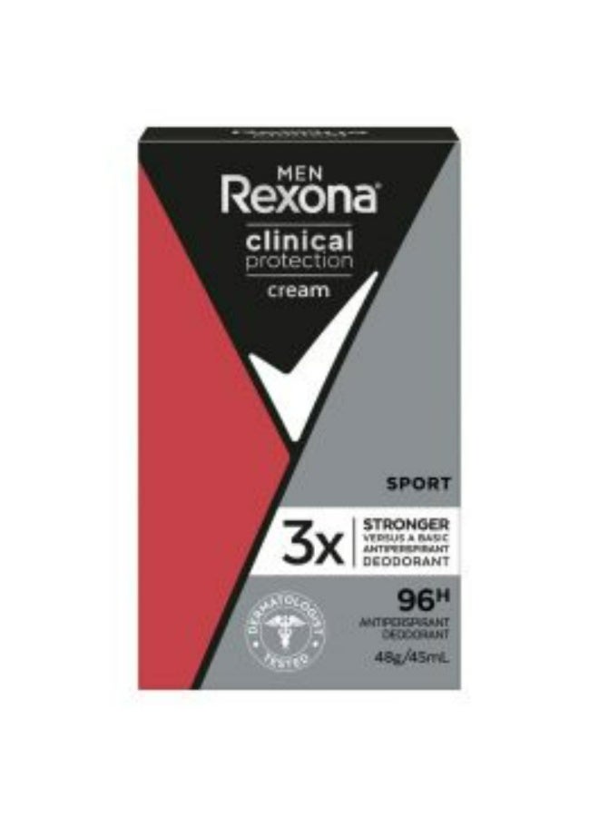 ريكسونا كريم مزيل العرق الرياضي للرجال للحماية السريرية مع حماية ثلاثية من التوتر توفر 96 ساعة 45 مل قطعتين - Image 2
