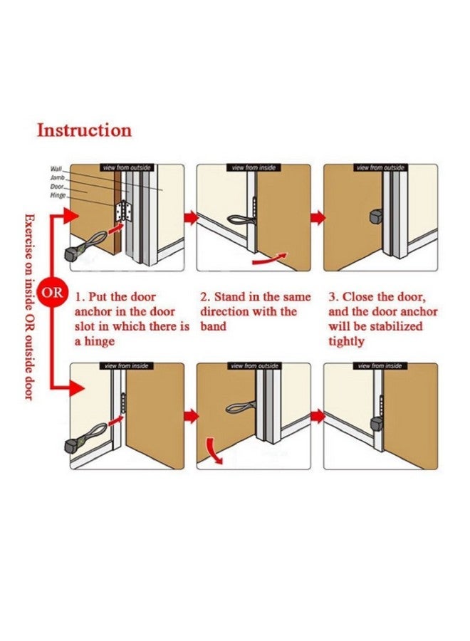 Bodylastics مرساة باب Bodylastics لتمارين حزام المقاومة مع بطانة نيون، عجلة فوم عالية الكثافة كبيرة لحماية الباب - Image 5