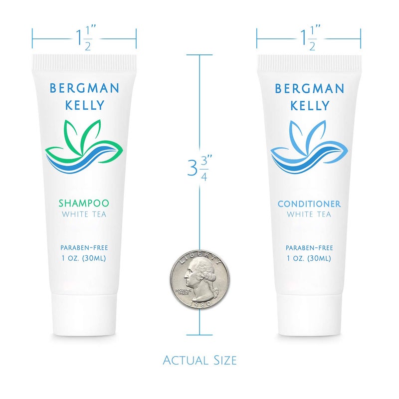 Bergman Kelly - Travel Shampoo and Conditioner Set - 1 fl oz, 100 Pieces, White Tea - Delight Your Guests with Revitalizing and Refreshing Hotel Toiletries and Guest Hospitality in Bulk - Image 3