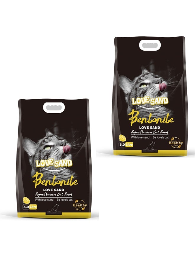 JCB CHIC Cat Litter，5L Bentonite Cat Litter,100% Strong Natural Clumping Bentonite, High Absorption, Low Dust, Odor Control, Easy Scooping, Non Flushable, Non-Stick Paw(Pack of 2X4Kg (8Kg/10L) - Image 1