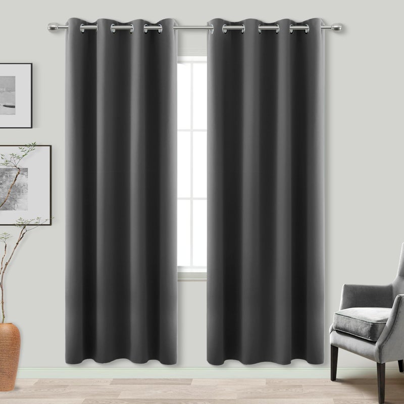 KOUFALL 78 Inch Curtains Long Blackout Closet Door Curtain Without Door Insulated Thermal Black Out Pleated Curtains Alternative to Accordion Door - Image 1