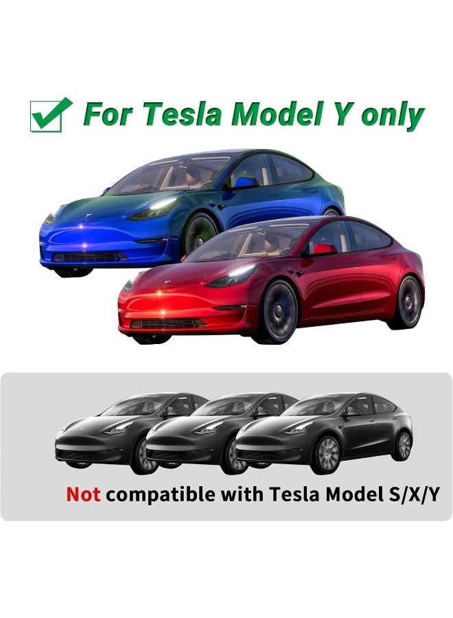 Nanaholy Tesla Model Y Accessories Tesla Emblem Sticker 2PCS/Set for Front Trunk/Rear Trunk Logo Decal Cover (Red)  - Image 5