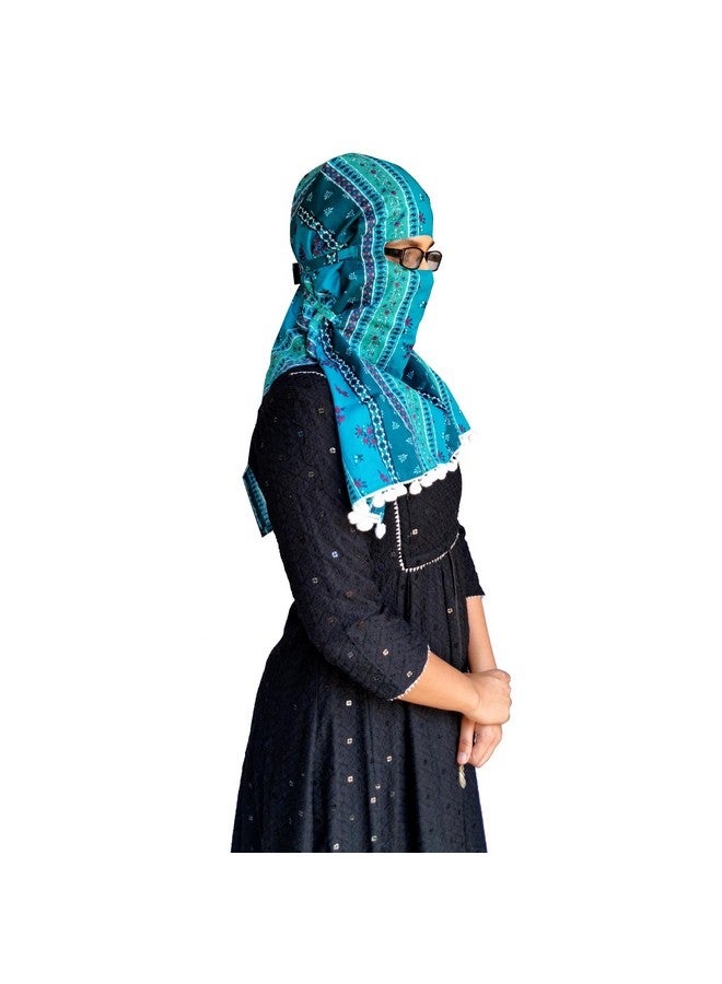 Switchon Export quality Cotton Multi color scarf hijabf for women for 12 yrs and above (Green_Multi) - Image 5