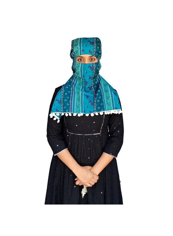 Switchon Export quality Cotton Multi color scarf hijabf for women for 12 yrs and above (Green_Multi) - Image 1