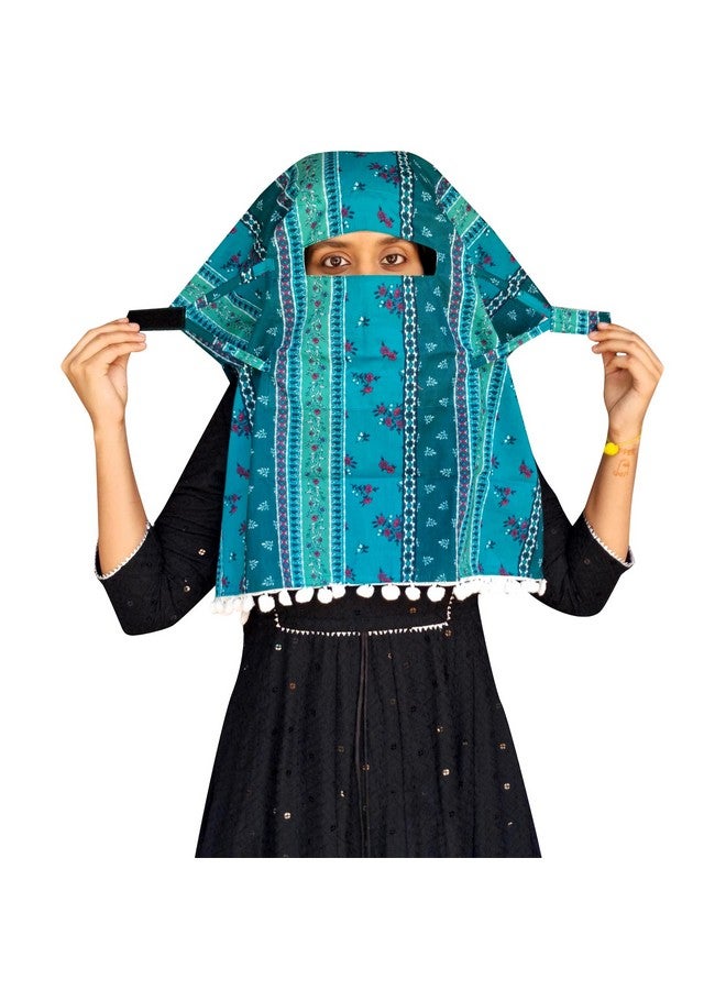 Switchon Export quality Cotton Multi color scarf hijabf for women for 12 yrs and above (Green_Multi) - Image 2