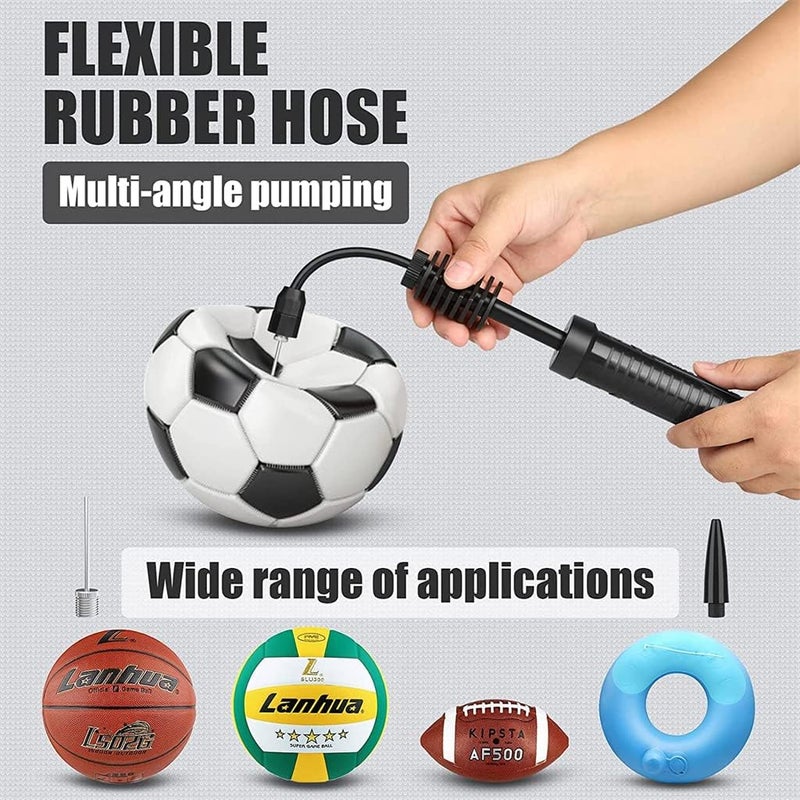 Luckam Portable Air Pump - Inflator for Sports Balls, Inflatables & More with Needle Valve Adapter, Ideal for Football, Basketball, Volleyball, and Swim Toys, Black - Image 3