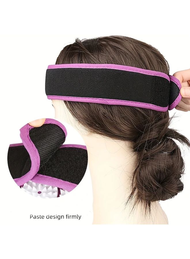 Purple Acupressure Headband With 6 Pads For Face Body Massage Relaxation Improved Circulation - Image 4