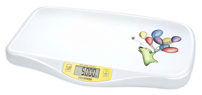 WE300 Swiss Design Baby Weighing Scale (White) with Discretional Hold Function for Accurate Measurements | Infant weighing machine Ideal for Home and Nursery