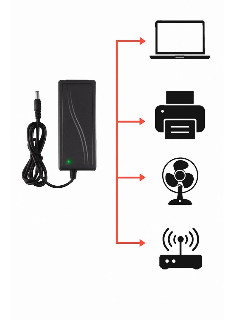 Fujistar 12V 10A Power Adapter – High-Power AC/DC Adapter for CCTV Cameras, Routers, LED Strips, and Electronic Devices - Image 3