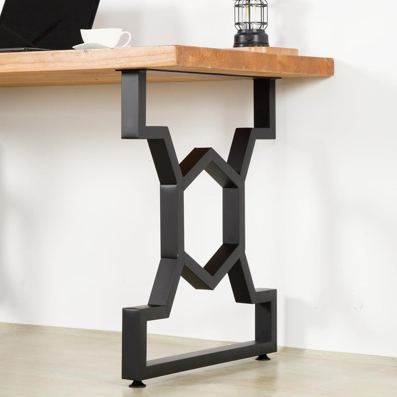 Ventuos Metal Table Legs 24inch Heavy Duty Iron and Industrial Design DIY Metal Furniture Legs for Bench Coffee Computer Dinning Table Office Desk Legs Set of 2 Black - Image 1
