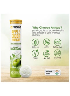 Anisue Apple cider vinegar MIX PACK OF 3, Green Apple, Cranberry, Raspberry Flavour 60 Effervescent Tablets Pack Of 3 - 60 Tablets  - Image 4
