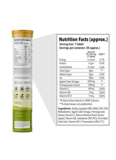 Anisue Apple cider vinegar MIX PACK OF 3, Green Apple, Cranberry, Raspberry Flavour 60 Effervescent Tablets Pack Of 3 - 60 Tablets  - Image 5