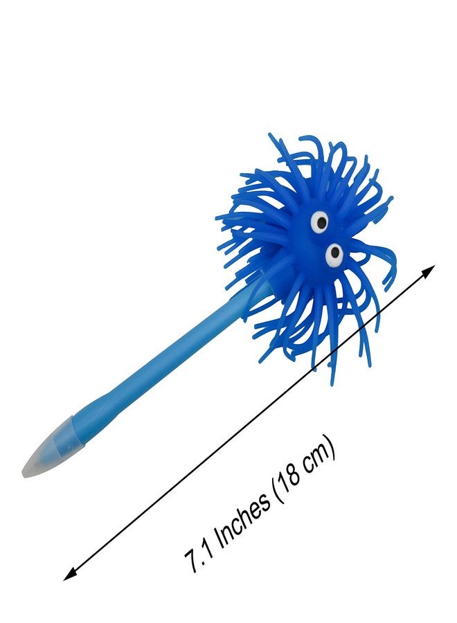 Lopenle 6 PCS Cute Sea Urchin Shaped Pens Soft Rubber Funny Monster Ballpoint Pens For School Christmas Office Party - Image 3