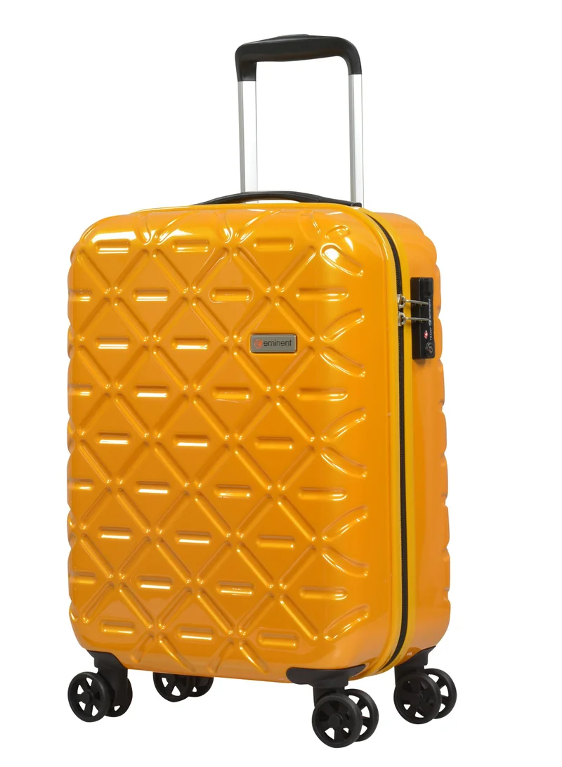 eminent Wheeled Unisex Hard Shell Trolley Luggage Set of 3 Makrolon Lightweight 4 Quiet 360° Double Spinner Wheel Suitcase with TSA lock KG18 Sunset Yellow