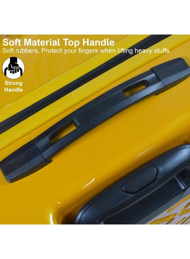 إيمينينت حقائب سفر بعجلات للجنسين من ماكرولون،  قطع، خفيفة الوزن،  عجلات دوارة صامتة  درجة، قفل ، لون أصفر غروب الشمس - Image 5