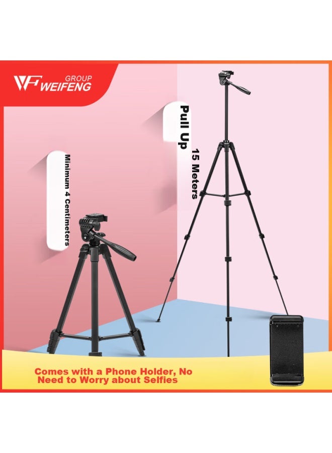 Weifeng Wf-320 With Phone Clamp, Mirrorless And Dslr Camera Tripod, Portable Photography Stand, Outdoor Phone Projector Floor Stand - Image 1