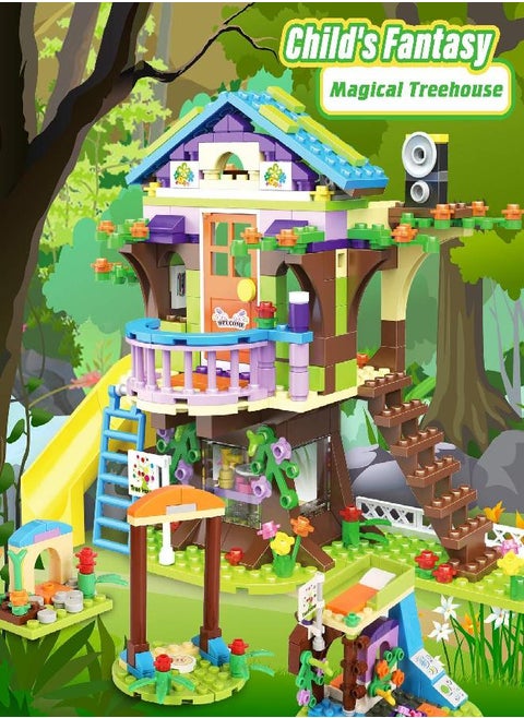 Friends Tree House Hair Salon Building Kit, Treehouse Hairdressing Building Blocks Sets with Storage Box, Creative Learning Roleplay Christmas Birthday Gift for Girls 6-12 Years (1193 Pieces)