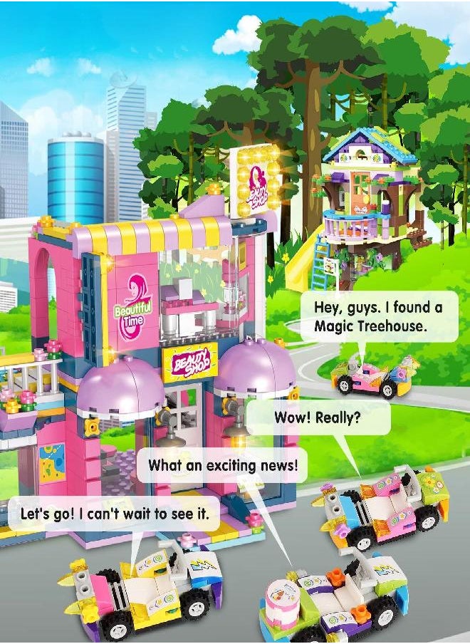 EP EXERCISE N PLAY - Friends Tree House Hair Salon Building Kit, Treehouse Hairdressing Building Blocks Sets with Storage Box, Creative Learning Roleplay Christmas Birthday Gift for Girls 6-12 Years (1193 Pieces) - Image 1