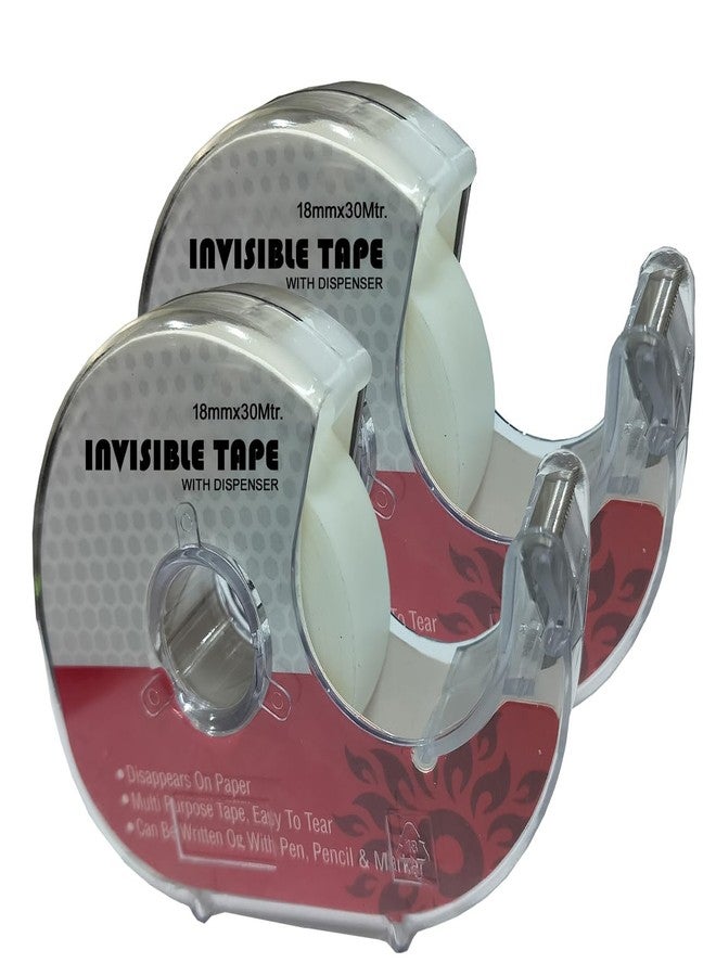 D-fix® Invisible Matt Clever Tape with Dispenser - 30 Meters in Length - 18mm Width, 2 Rolls Per Pack, for Repairing & Joining Documents, Labelling Files, School & Office use - Image 1