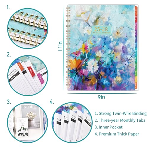 MaaIbok 3 Year Monthly Planner 2025-2028, JUL 2025 - JUN 2028, Calendar With 36 Monthly Tabs, Notes Pages, Inner Pocket, Great for Long-Term Planning - Image 4