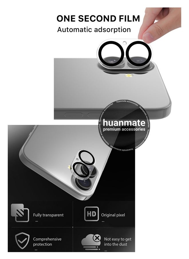 huanmate - 2 in 1 Apple iPhone 16 Plus Protection Pack - Anti-Peeping Privacy Glass Screen Protector & Camera Lens Protector, Premium Edge-to-Edge, High Transparency, Anti-Explosion, Easy Installation - Image 1