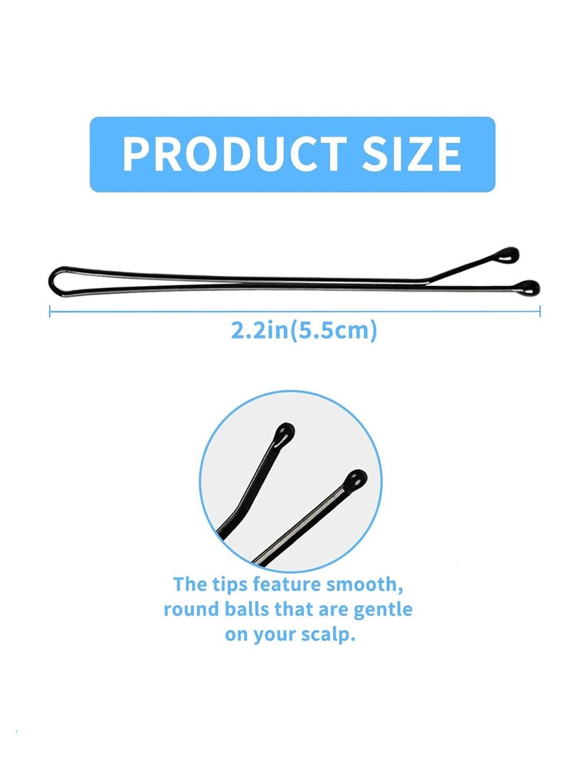 GlamKit 100-Piece Long Hair Bobby Pins with Case Box, Black Jumbo Hair Pins for Buns, 5.5cm Premium Bulk Hairclip for Girls Women Wedding Party, Great for All Hair Types - Image 2