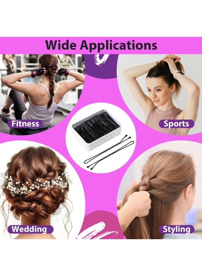 GlamKit 100-Piece Long Hair Bobby Pins with Case Box, Black Jumbo Hair Pins for Buns, 5.5cm Premium Bulk Hairclip for Girls Women Wedding Party, Great for All Hair Types - Image 5