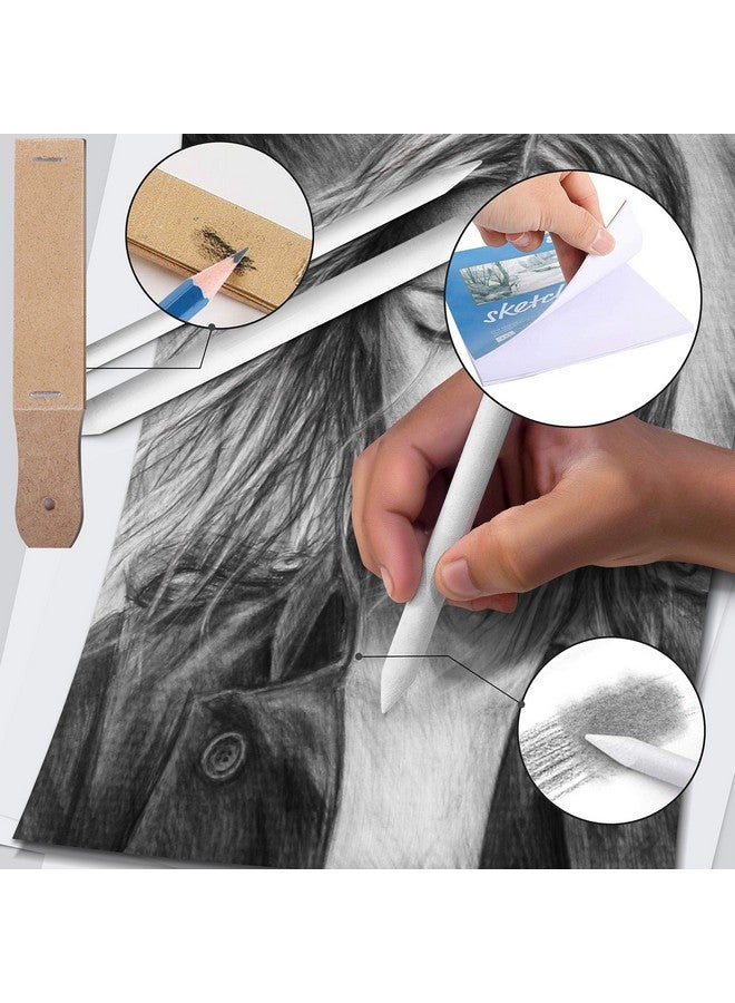 ABOUT SPACE Sketching Kit - 38 Pcs Professional Sketch & Drawing Tool Kit with Zipper Case-Includes Graphite&Charcoal Pencils,Graphite&Charcoal Sticks,Eraser,Sketch Book & Other Tools for Artists,Wood - Image 5