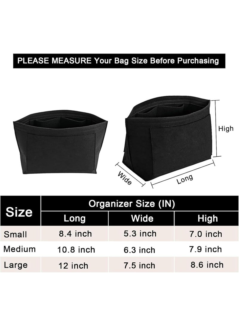Felt Purse Organizer Insert for Longchamp Le Pliage M Handbag Insert (Medium, Black) - Image 2