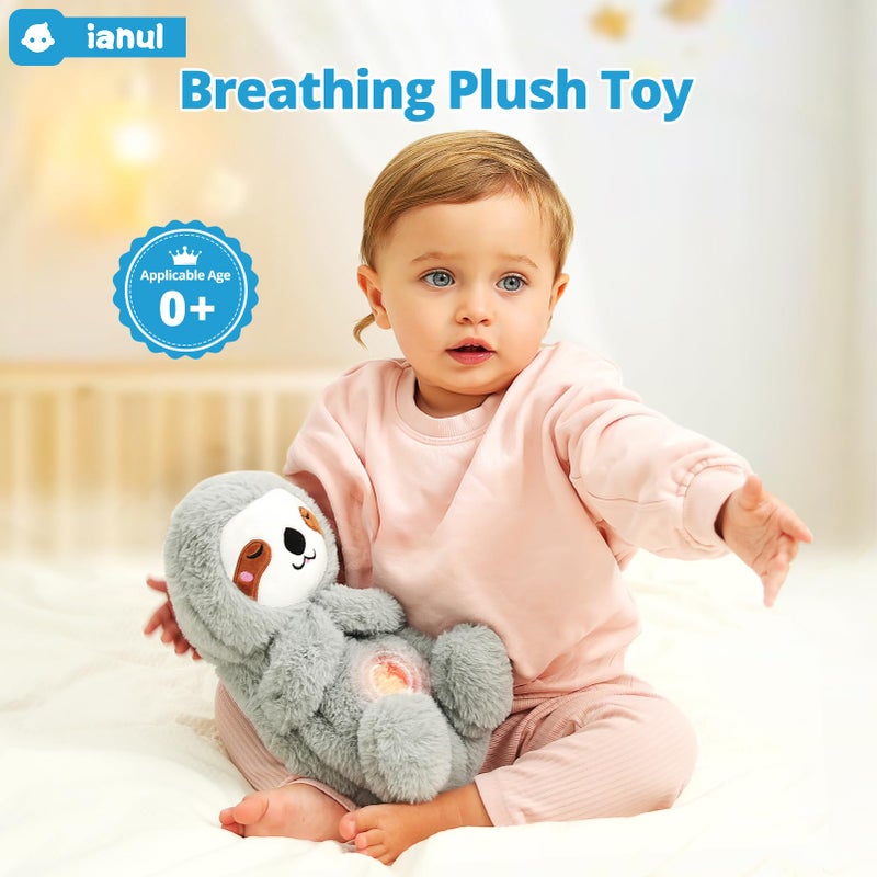 ianul Breathing Stuffed Animal,Soothing Stuffed Animal for Anxiety Relief with Realistic Breathing Motion, Calming Music, Gentle Lights,Machine Washable,Ideal for Baby Adult and Relaxation(Sloth) - Image 2