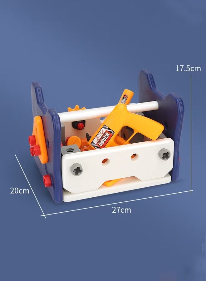 58PCS Electric drill screwing toys Simulated electric drill DIY toys Children's Repair Kit Screw assembly and disassembly toys With electric drill and engineering cap Educational toys Toys for boys - Image 2